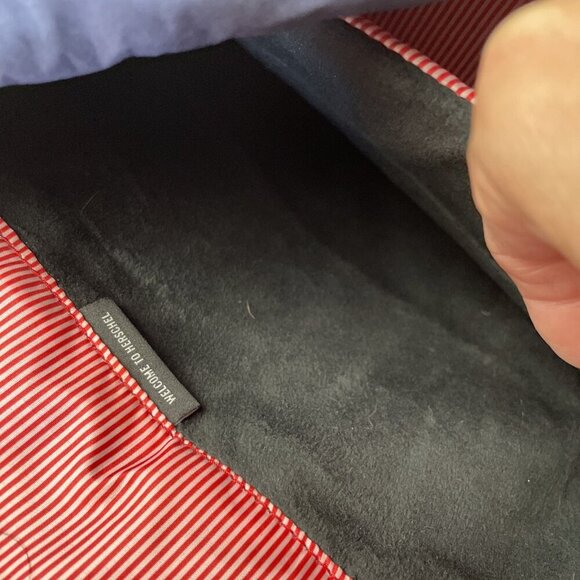 Herschel Retreat Backpack Top Load Navy Brown Canvas Padded Fleece Laptop Sleeve - Picture 10 of 10